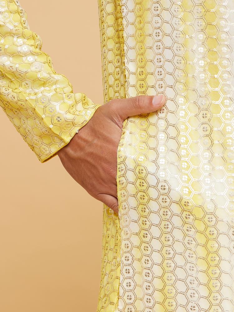 Twamev Men Sunshine Georgette Kurta Pajama
