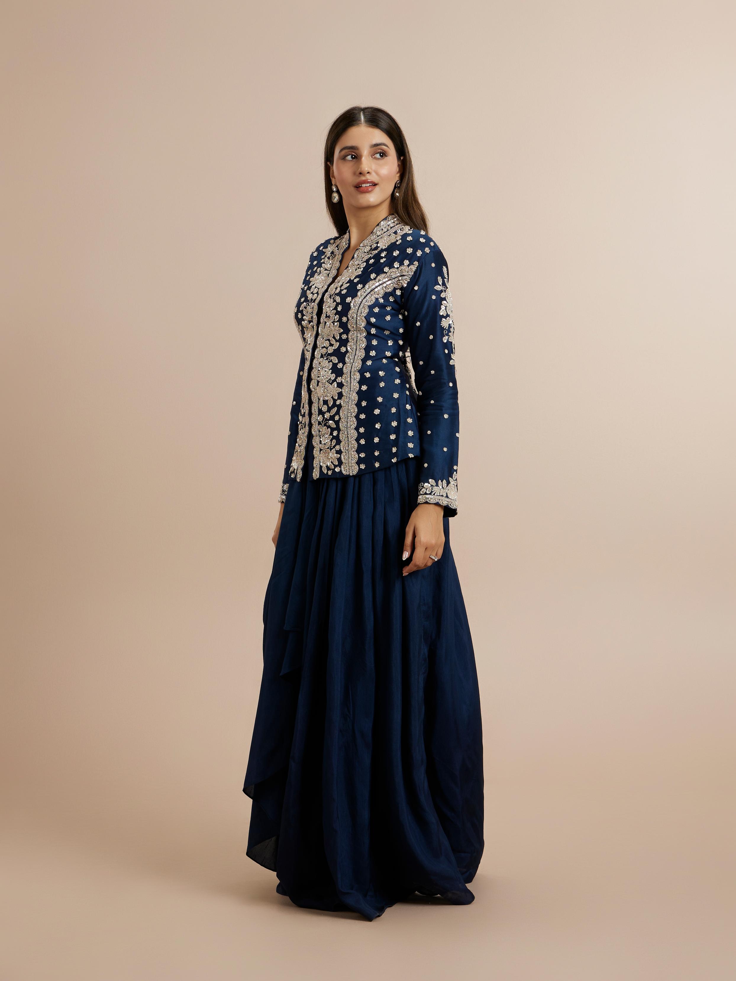 Twamev Women Indigo Blue Elegance Indo Western