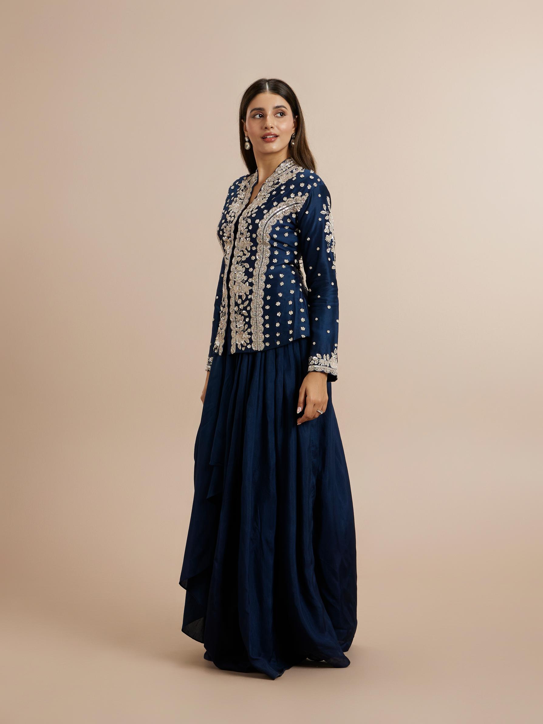Twamev Women Indigo Blue Elegance Indo Western