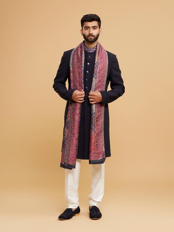 Twamev Men Dark Blue Elegance Indo Western