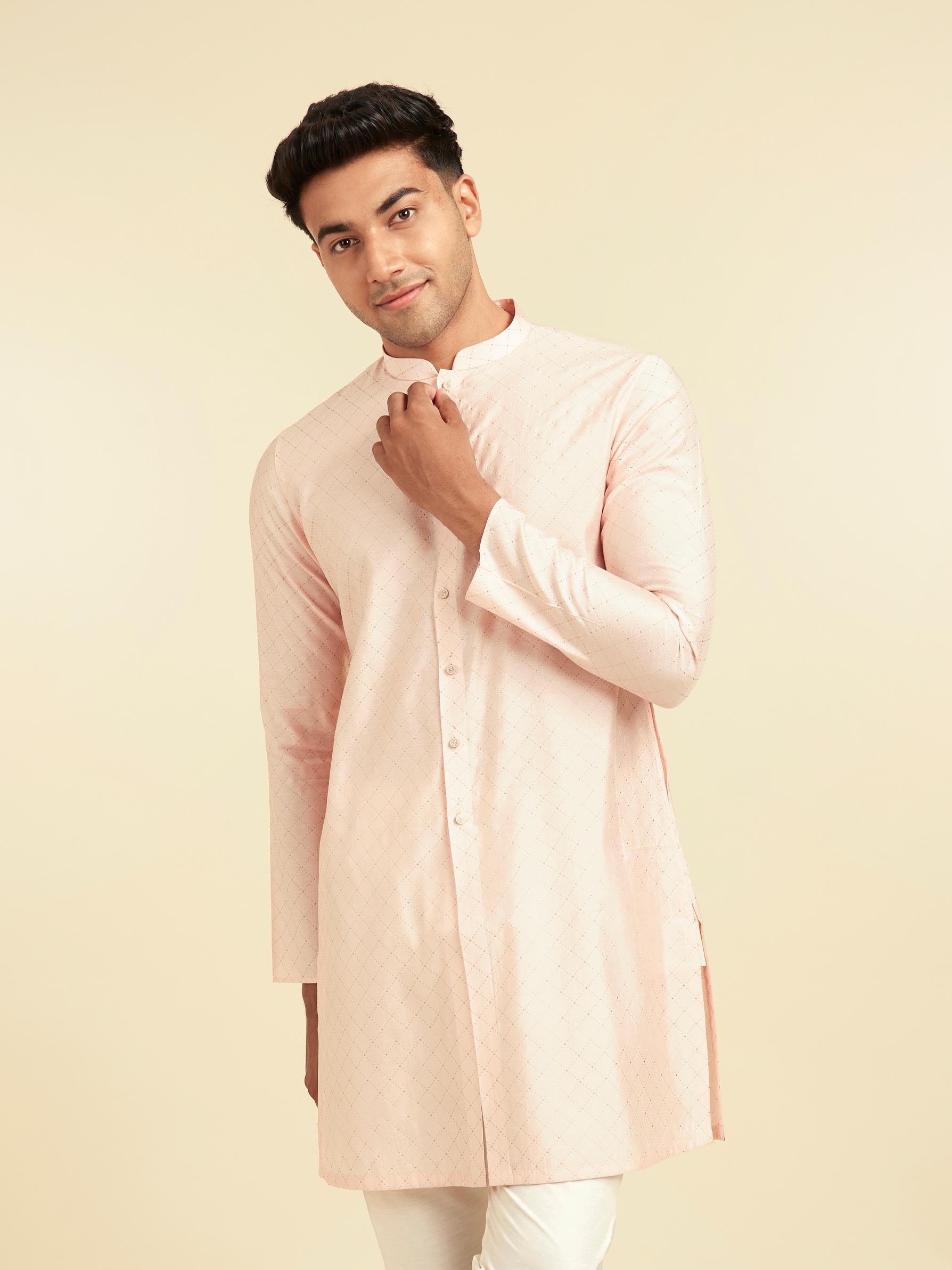 Diwas Men Peach Elegance Kurta
