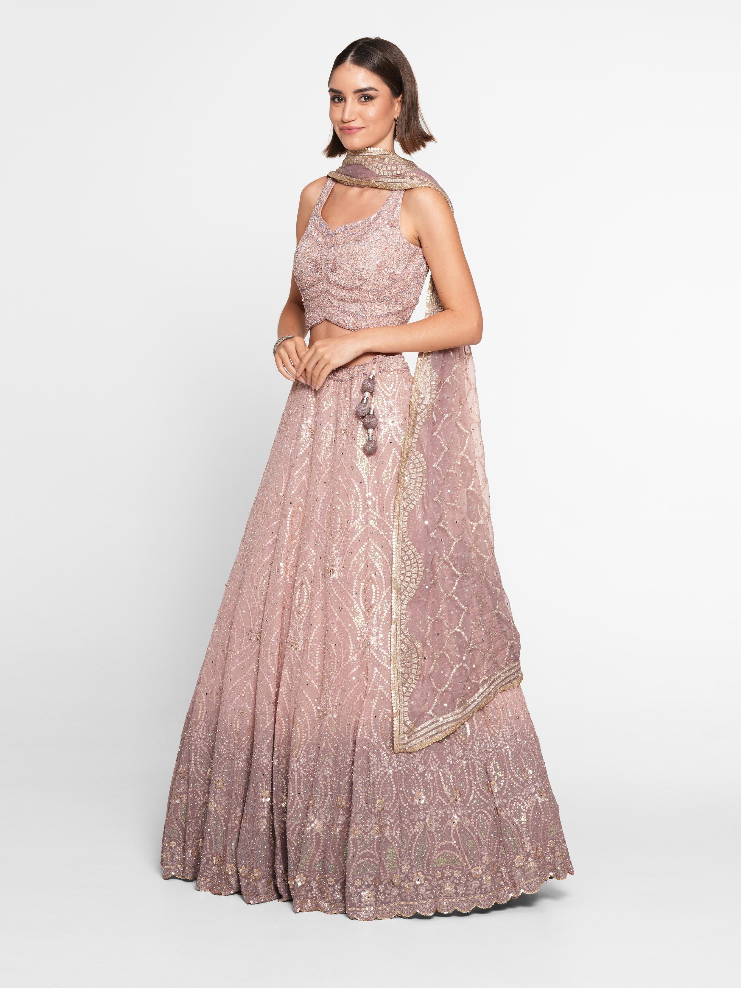 Twamev Women Majestic Purple Georgette Skirt Top