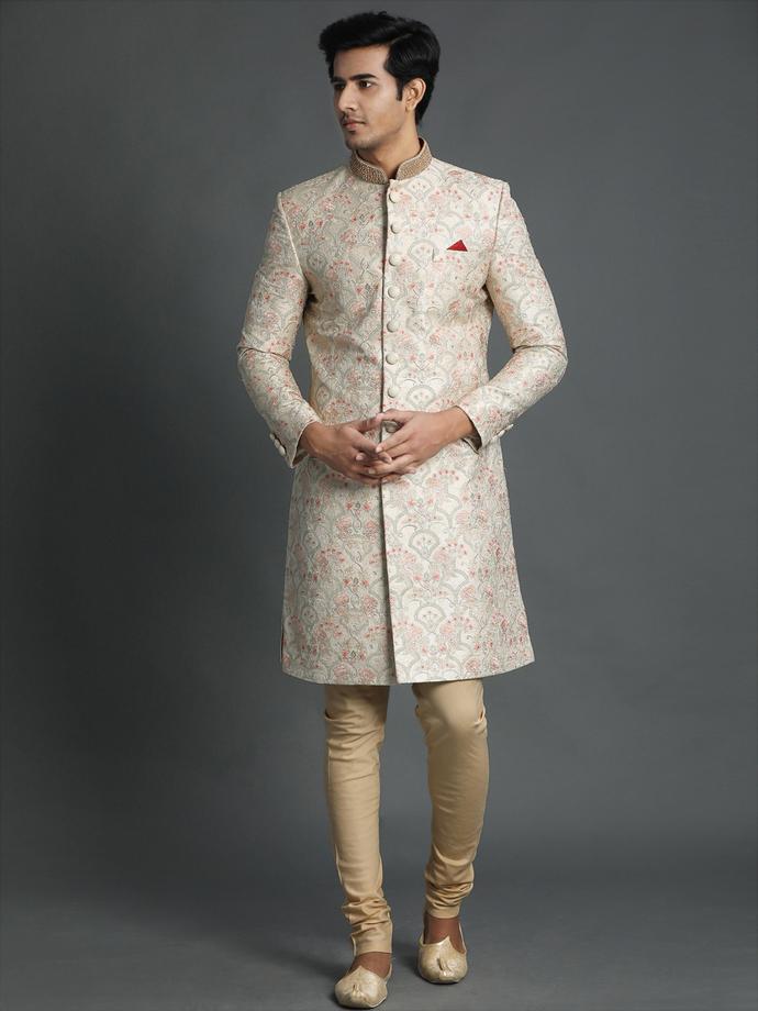 Twamev Men Marvelous Embroidered Sherwant Set