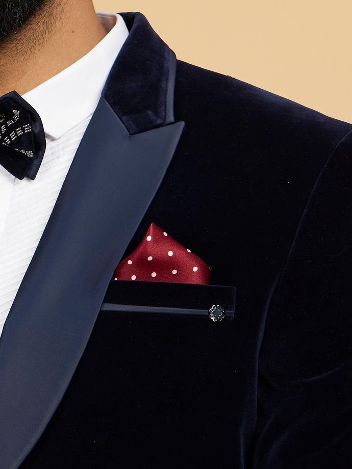 Twamev Men Maroon Satin Pocket Square
