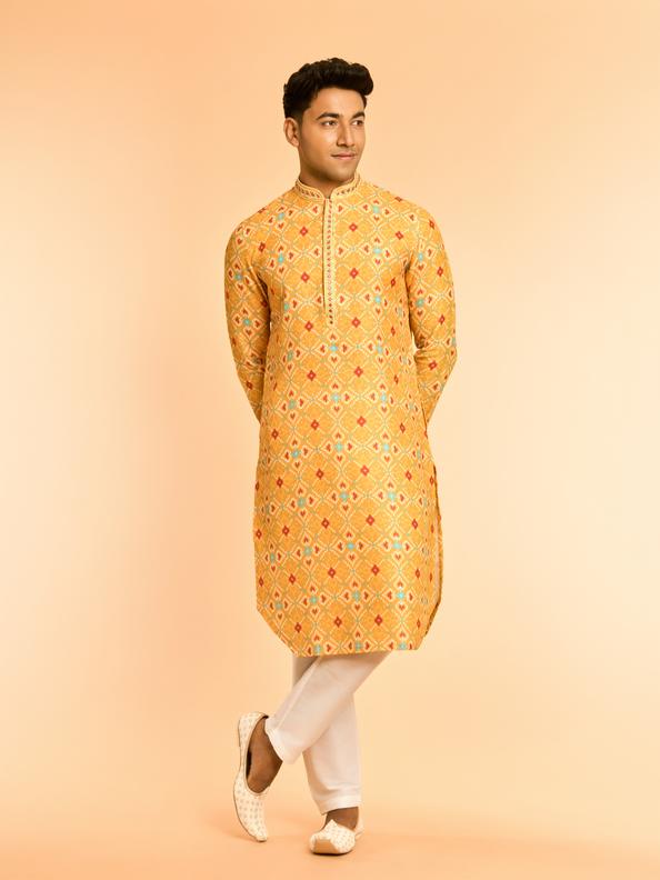 Diwas Men Mustard Majestic Kurta