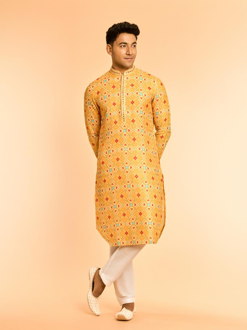 Diwas Men Mustard Majestic Kurta