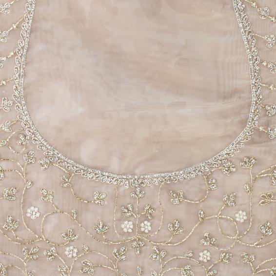 Twamev Women Peach Elegance Organza Saree