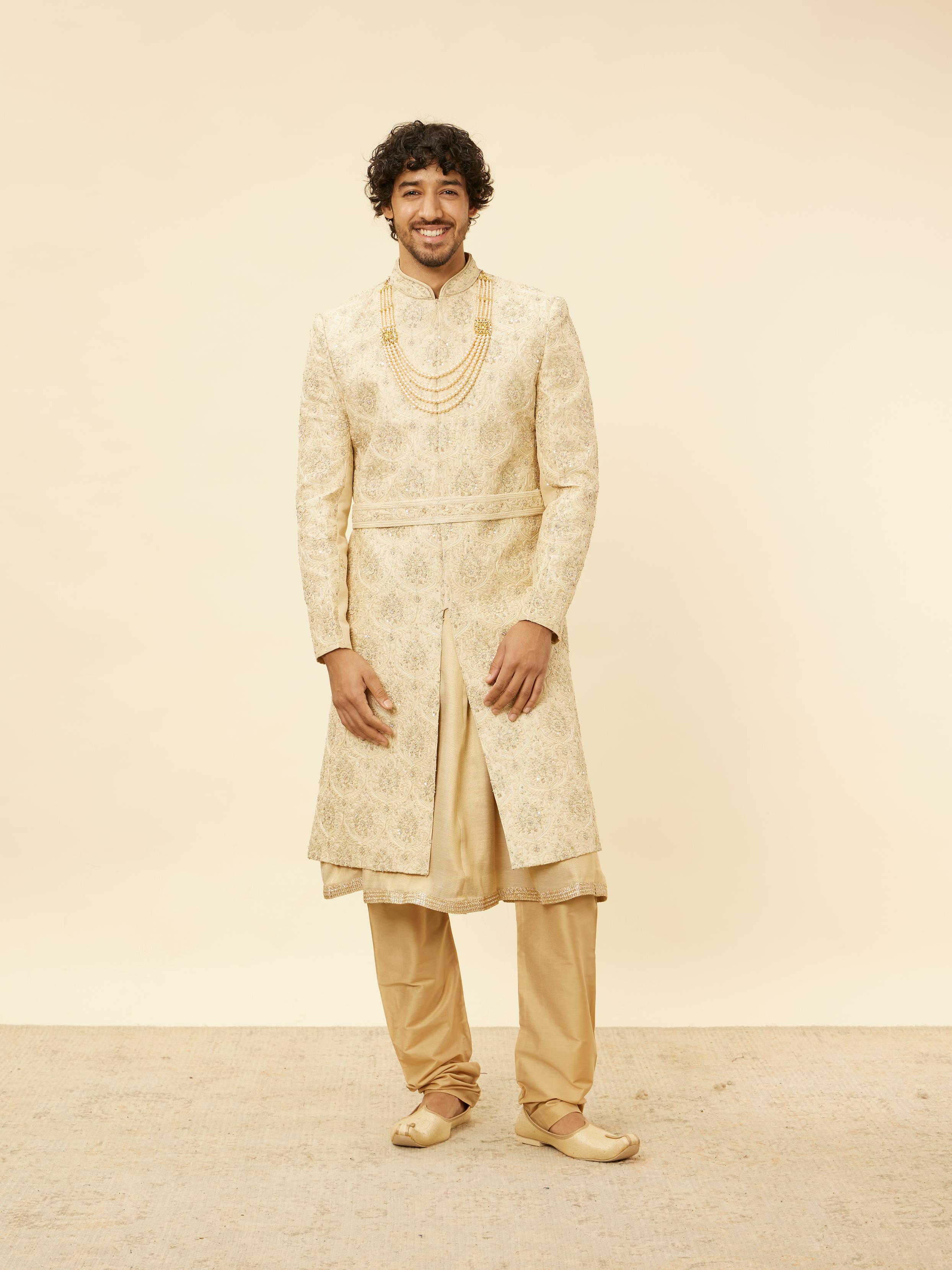 Twamev Men Regal Beige Sherwani