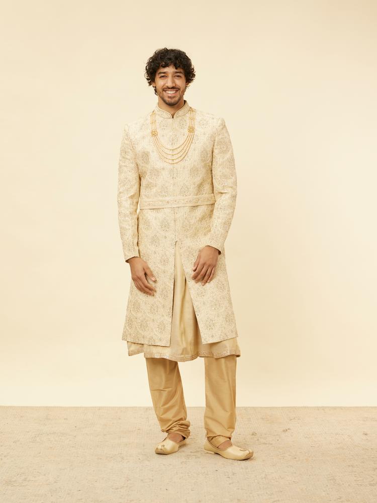 Twamev Men Regal Beige Sherwani