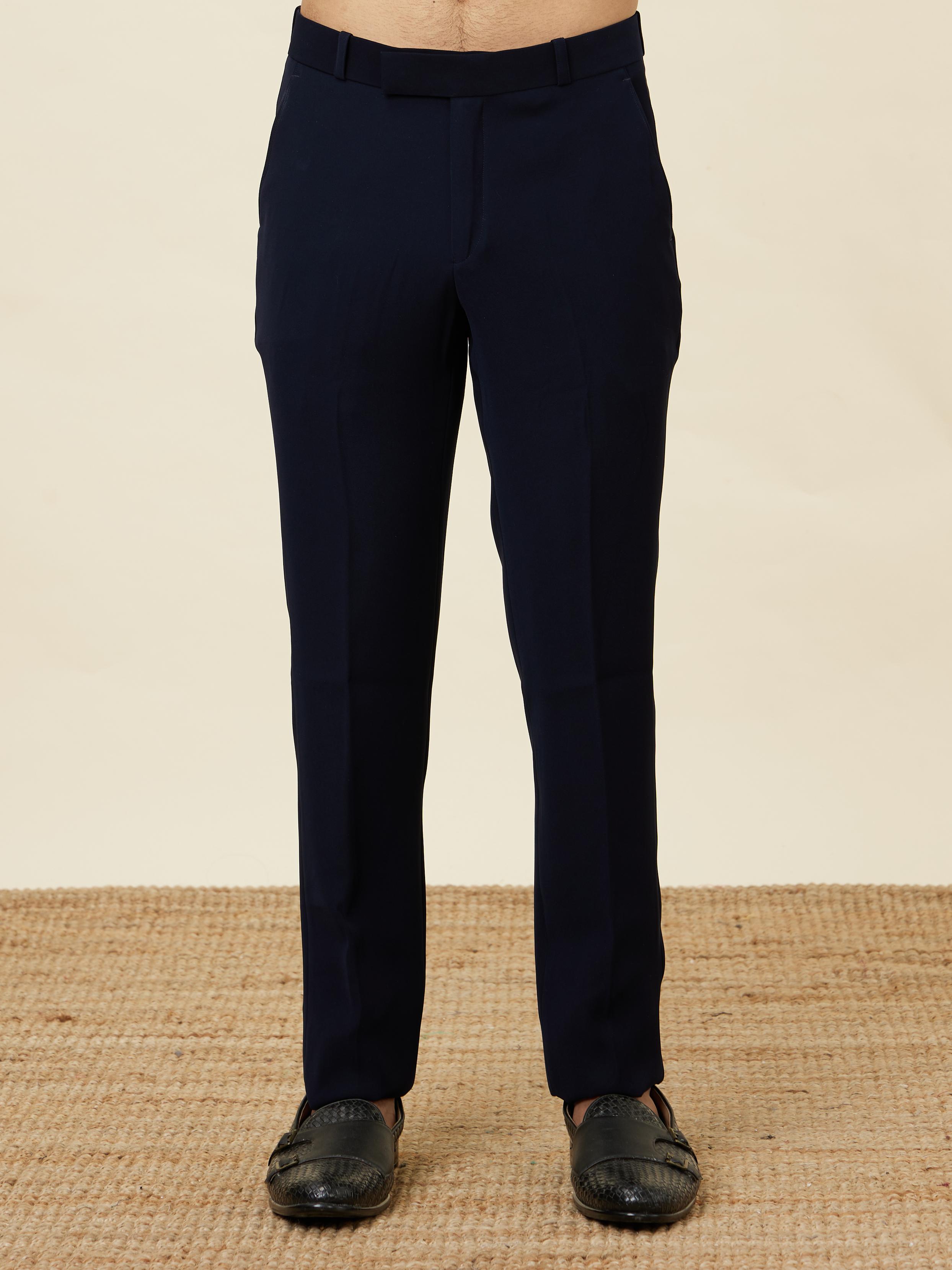 Twamev Men Elegant Dark Blue Suit Set
