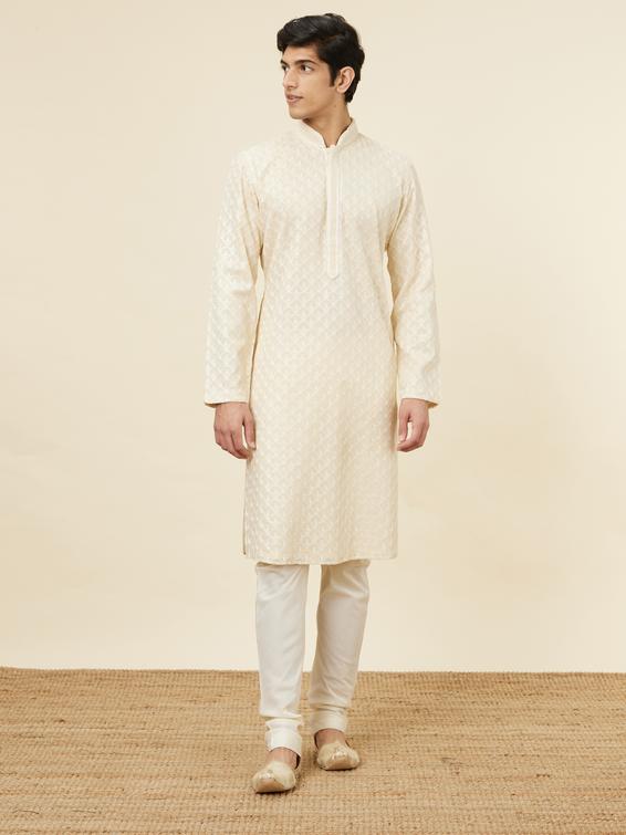 Twamev Men Subtle Beige Luxury Kurta Set