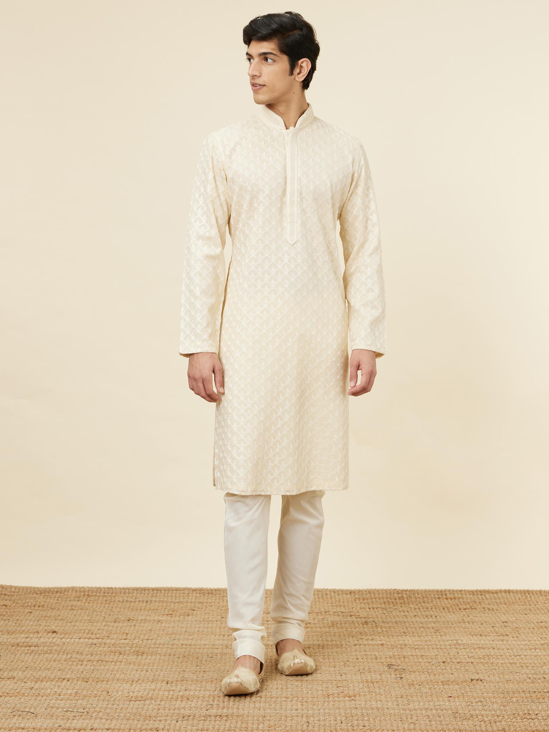 Twamev Men Subtle Beige Luxury Kurta Set