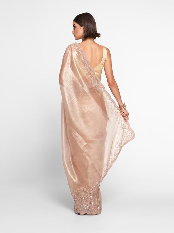 Twamev Women Fawn Festive Organza Saree
