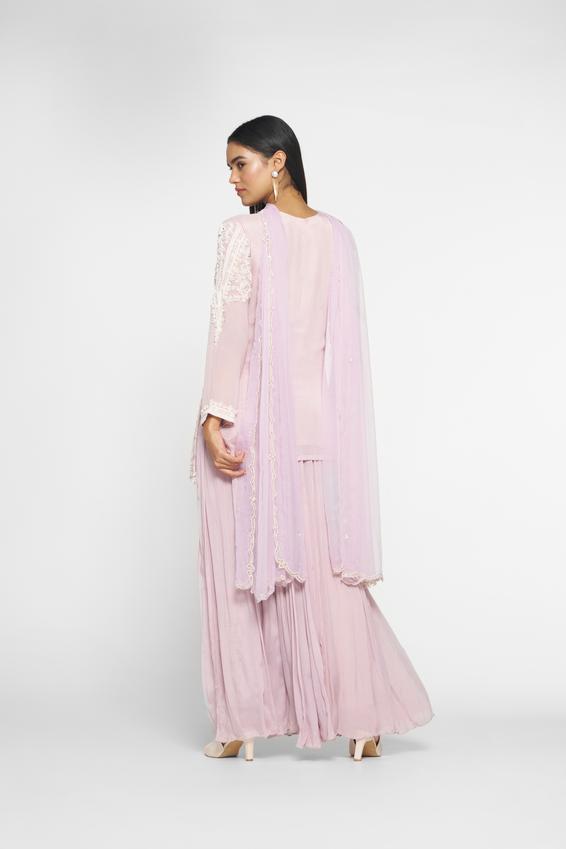Twamev Women Purple Art Beauty Stitched Suit