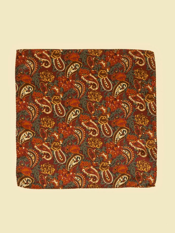 Twamev Men Royal Satin Brown Pocket Square