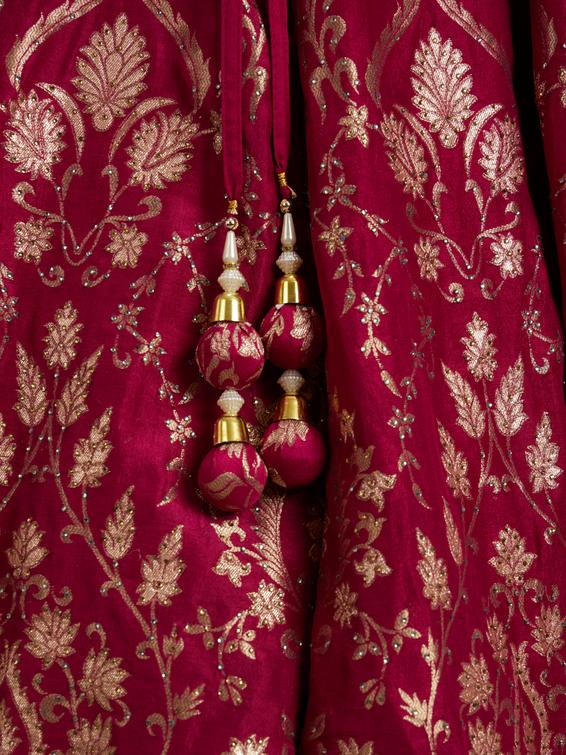 Twamev Women Maroon Bliss Sparkle Lehenga