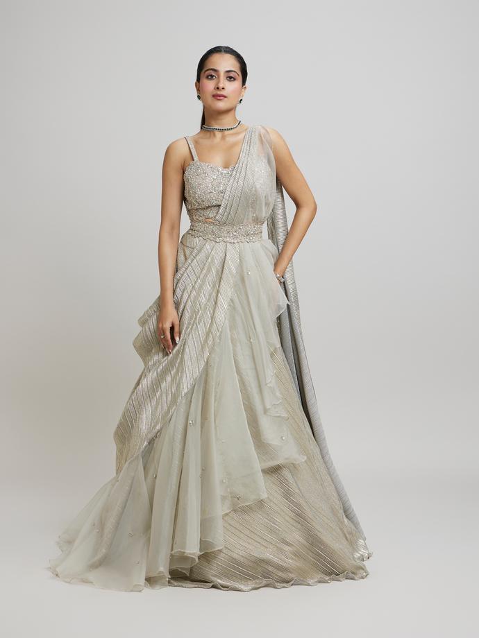 Twamev Women Grey Elegance Femina Lehenga
