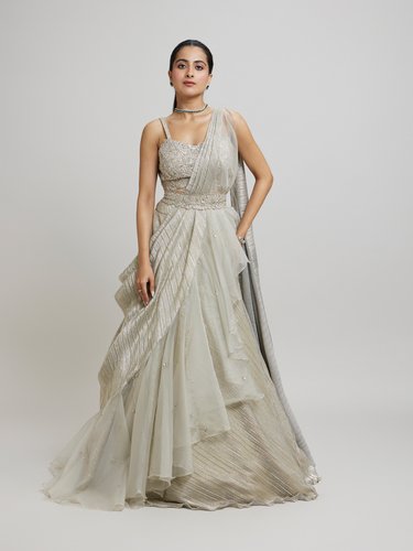 Twamev Women Grey Elegance Femina Lehenga