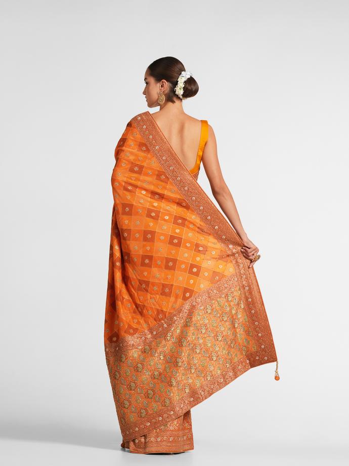 Twamev Women Mustard Elegance Saree