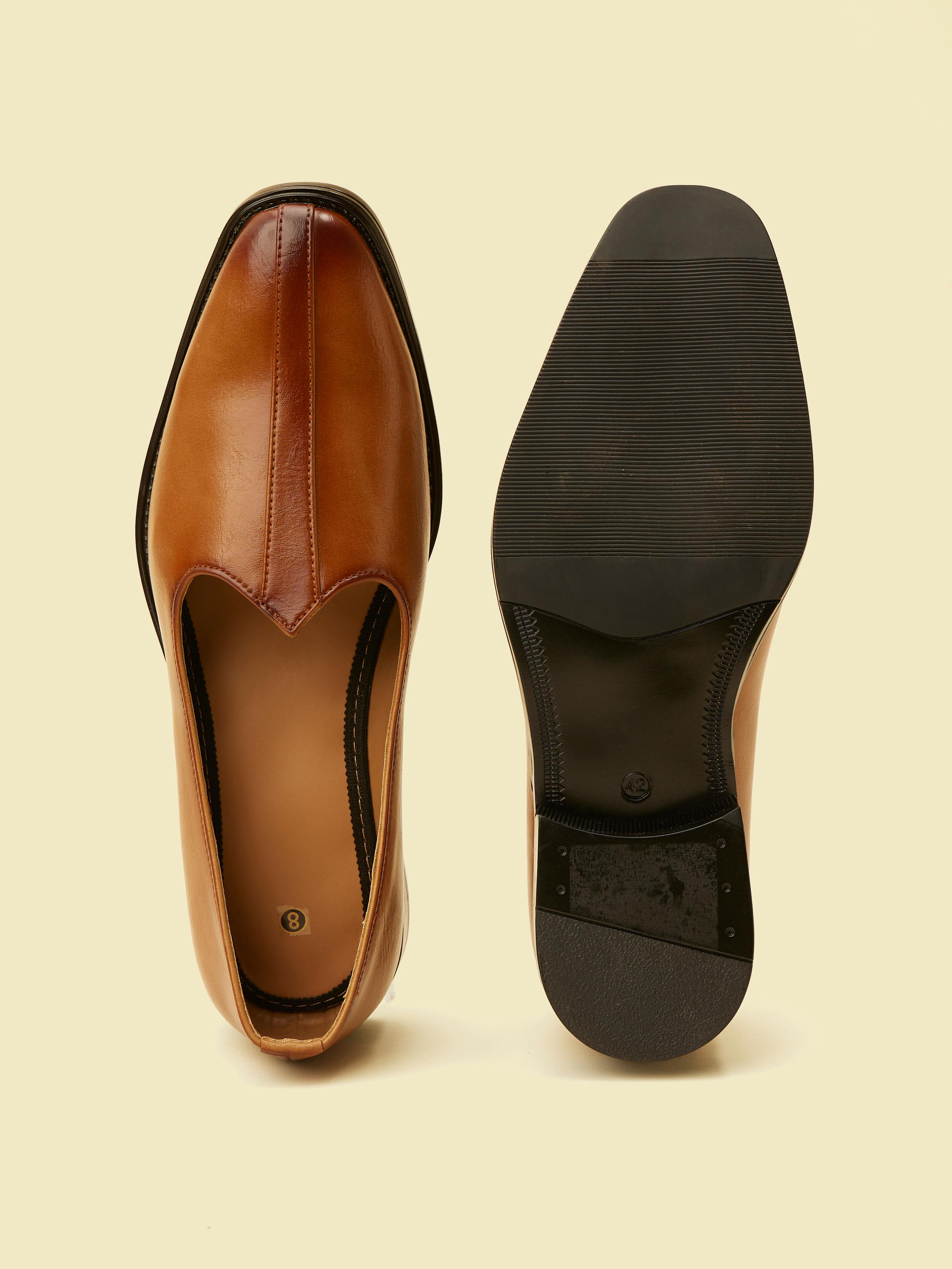Twamev Men Dark Brown Loafers Style Shoes