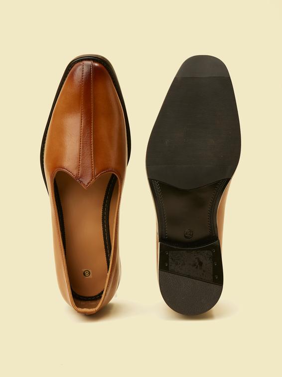 Twamev Men Dark Brown Loafers Style Shoes