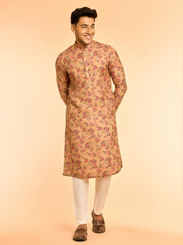 Diwas Men Mehndi Green Majestic Kurta