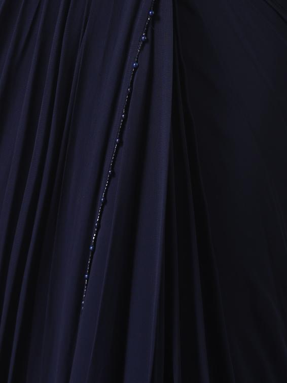 Twamev Women Midnight Elegance in Indigo Blue Georgette Saree