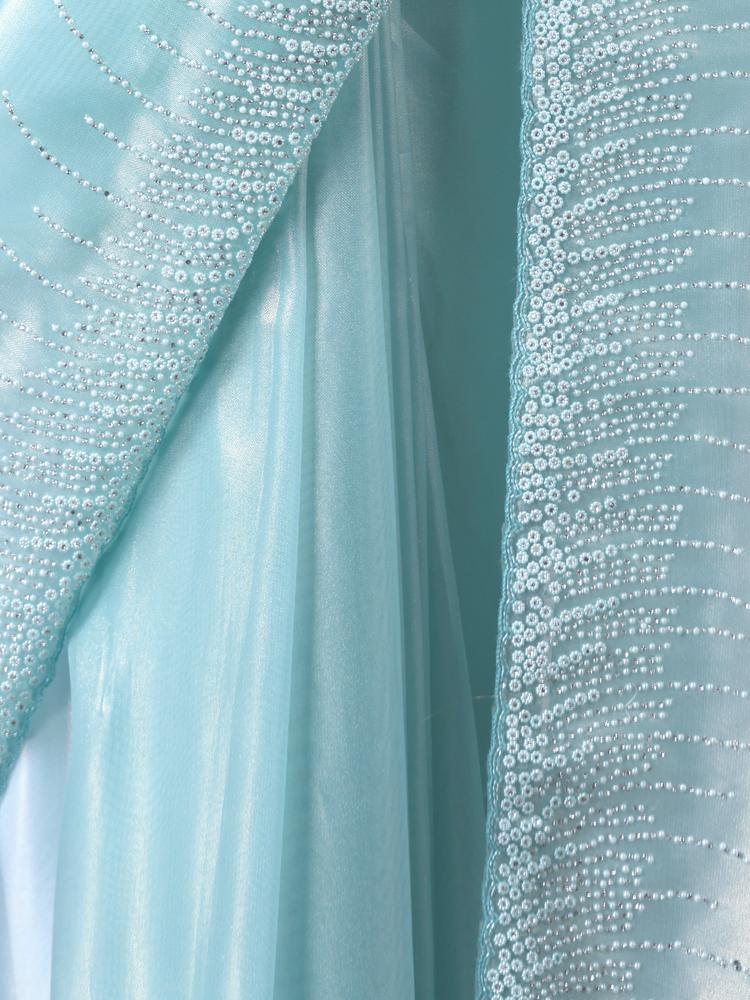 Twamev Women Sophisticated Sea Green Organza Saree