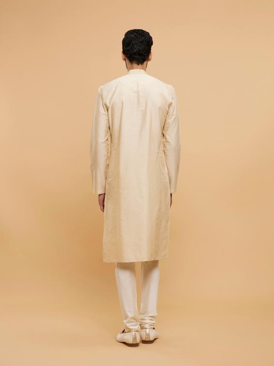 Twamev Men Beige Bliss Kurta Pajama Set