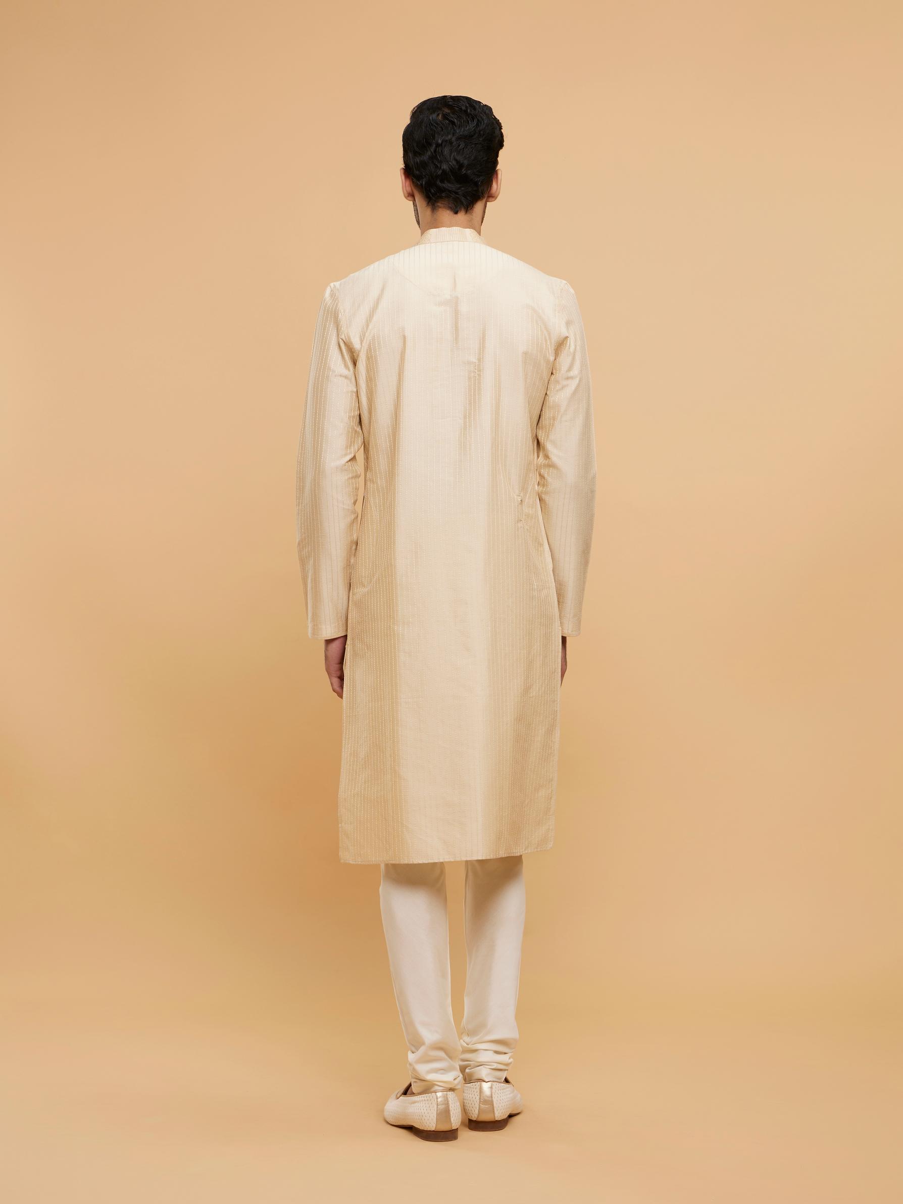 Twamev Men Beige Bliss Kurta Pajama Set