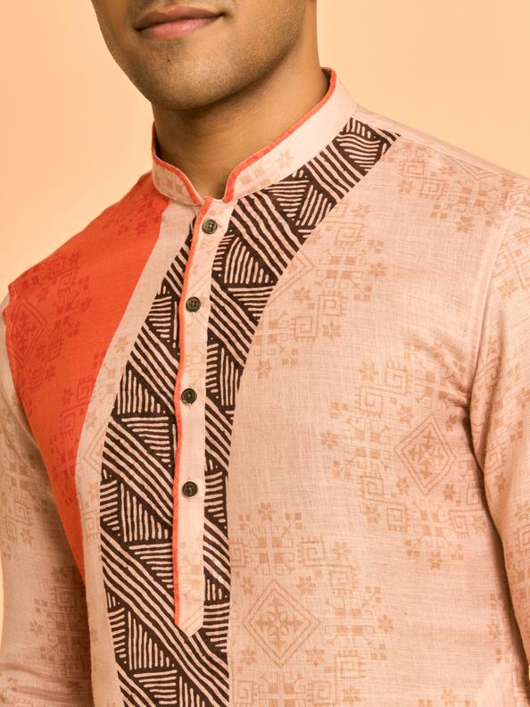 Diwas Men Beige Elegance Kurta