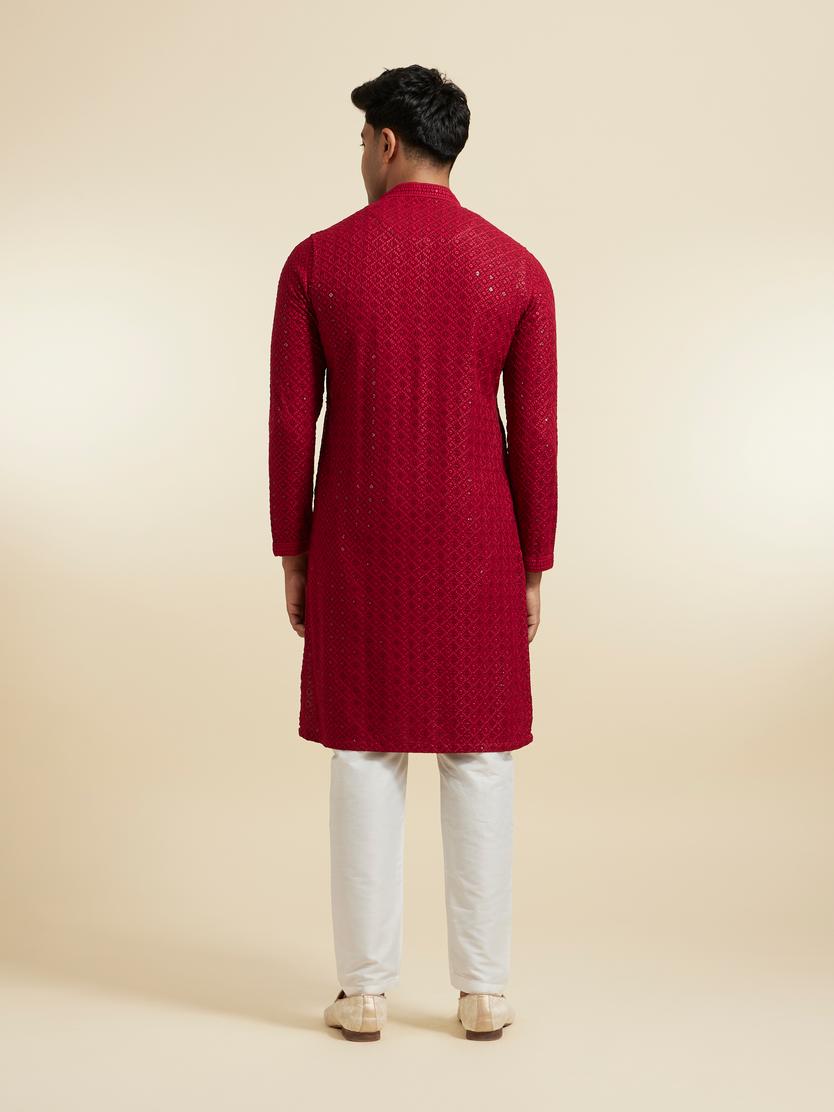 Diwas Men Maroon Elegance Kurta Pajama