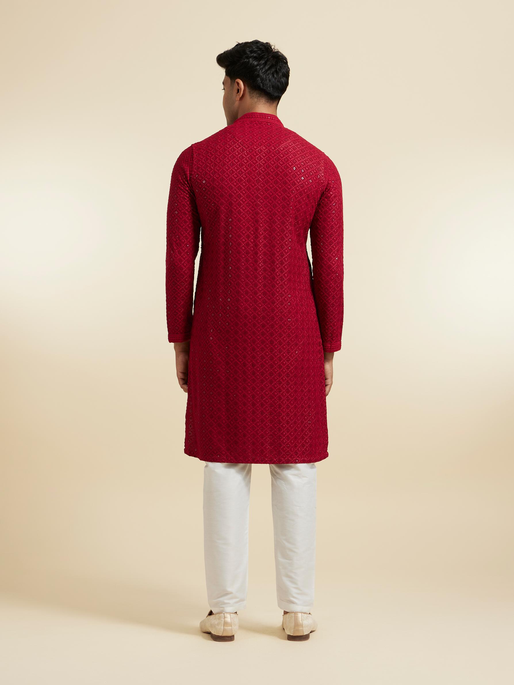 Diwas Men Maroon Elegance Kurta Pajama