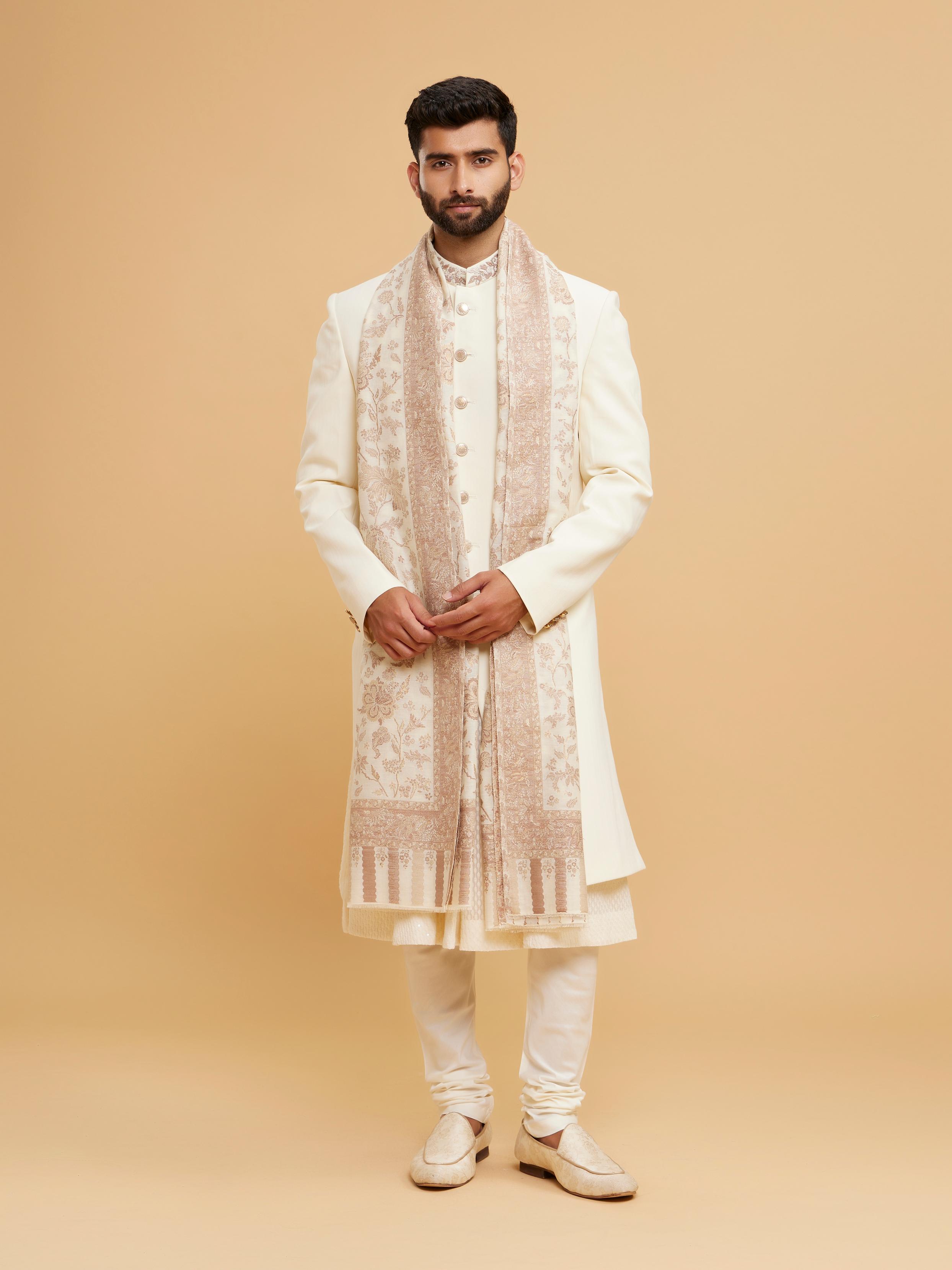 Twamev Men Cream Royal Exuberance Sherwani