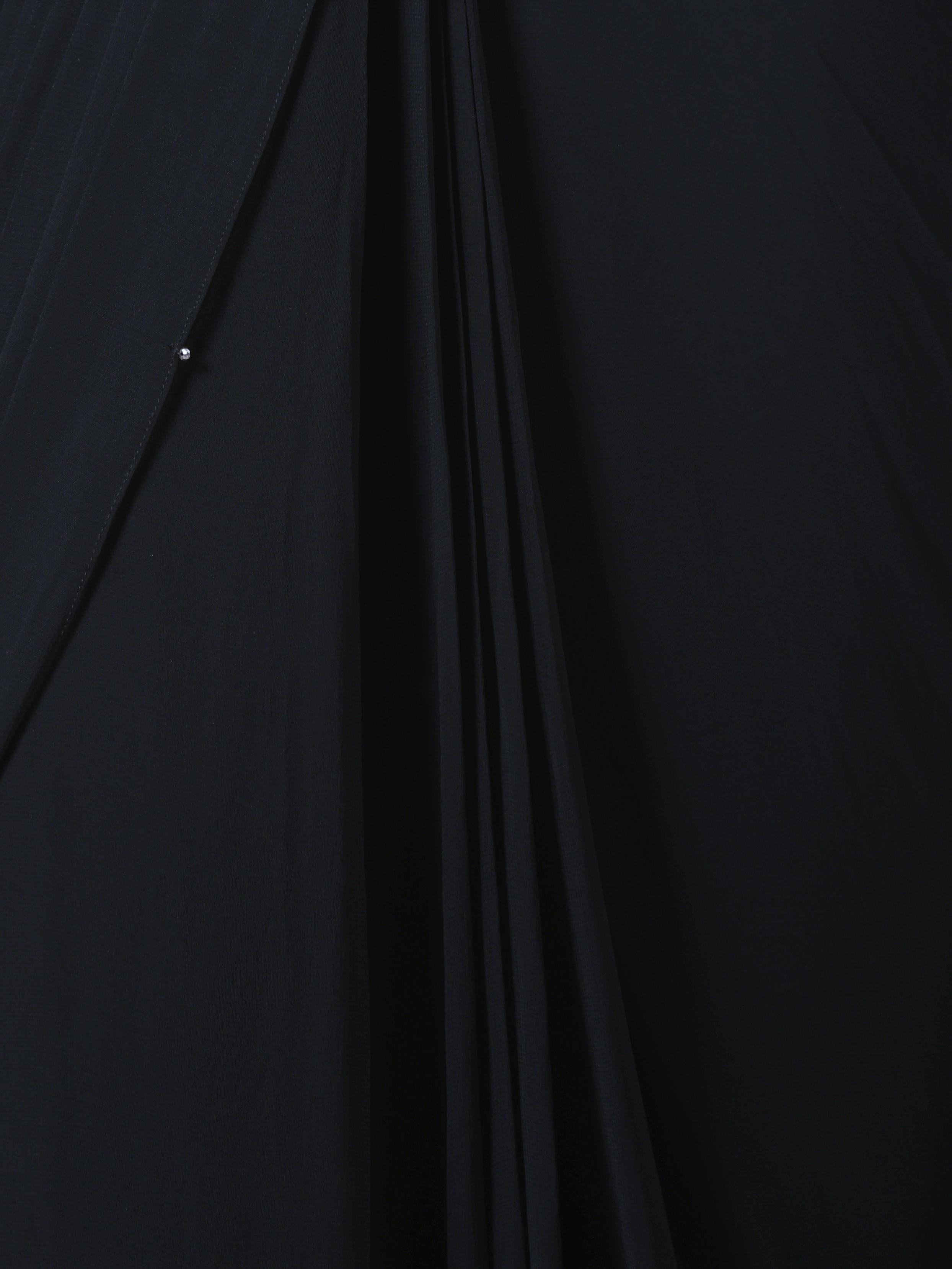 Twamev Women Boho Glamour in Black Georgette Indo Western Saree