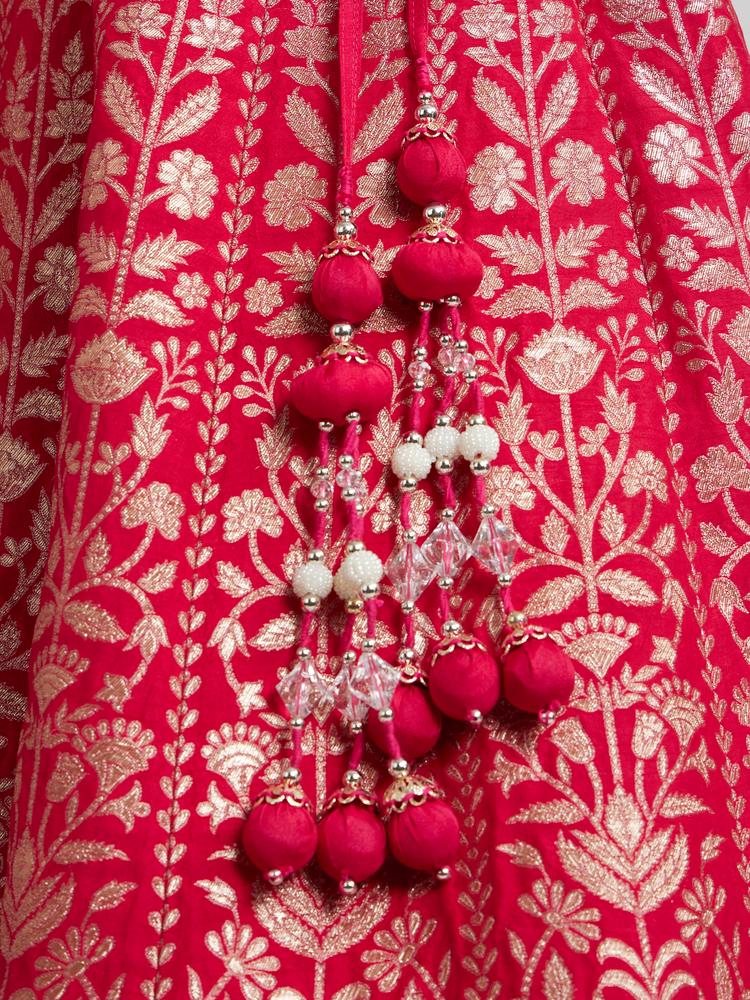 Twamev Women Majestic Pink Lehenga Ensemble