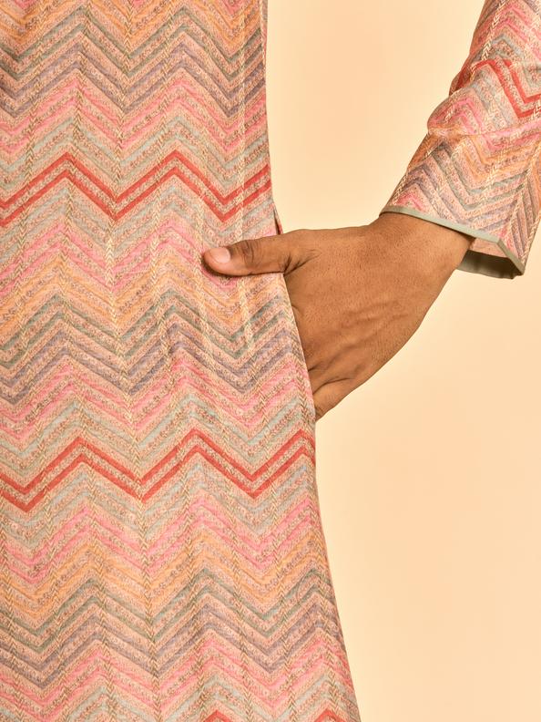 Diwas Men Elegance Fawn Kurta