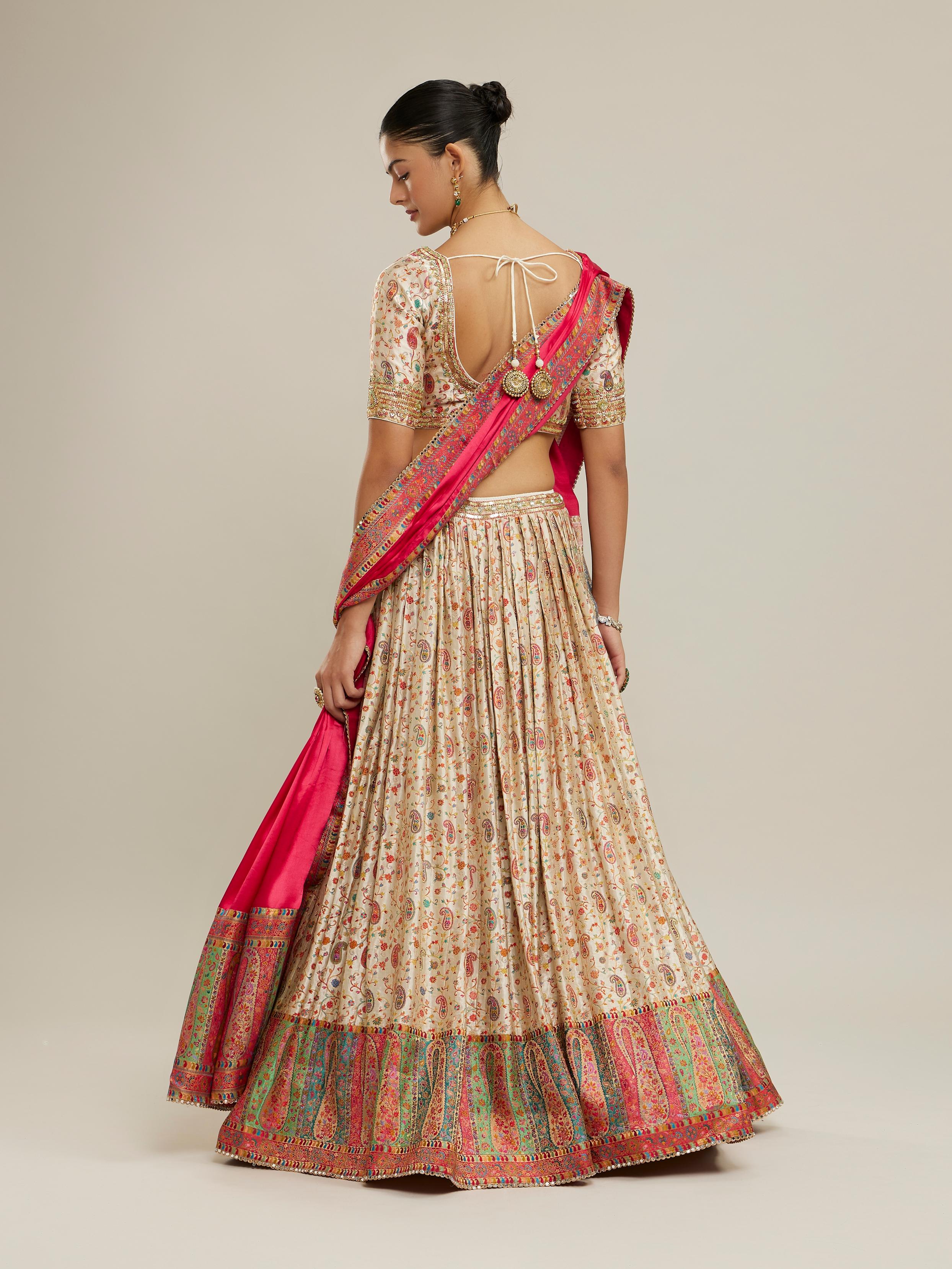 Twamev Women Cream Magic Splendor Lehenga