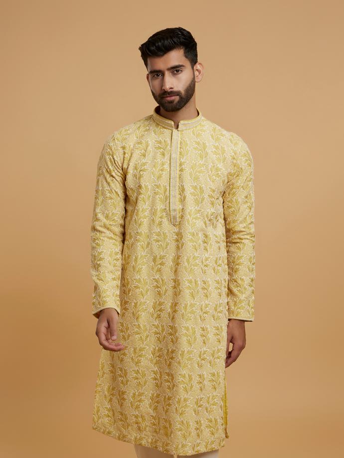 Twamev Men Twirl of Sunshine Kurta Pajama