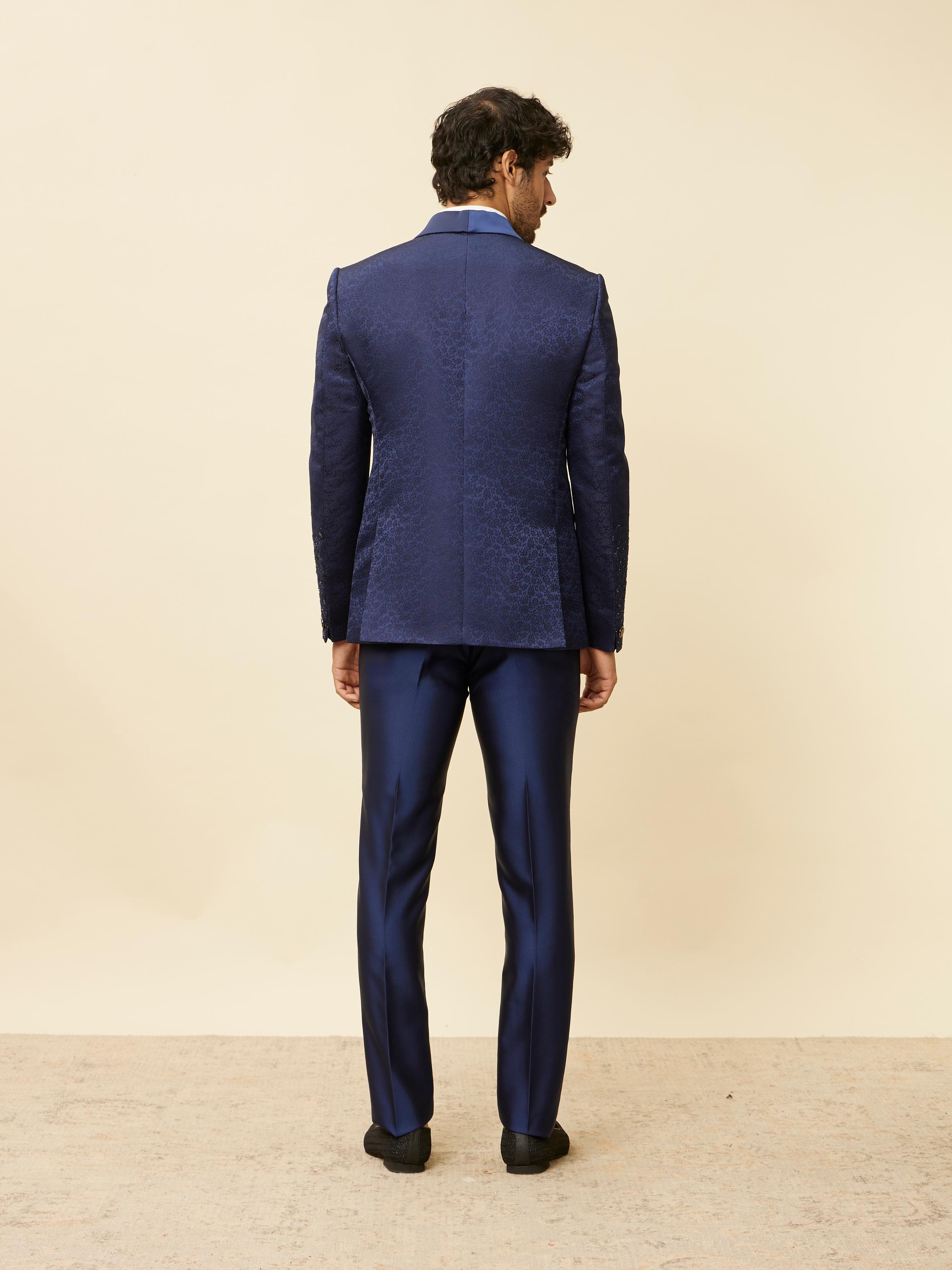 Twamev Men Royal Blue Suit Set