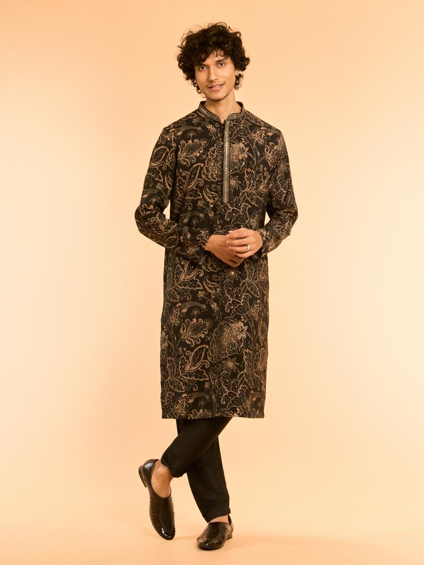 Diwas Men Black Elegance Kurta