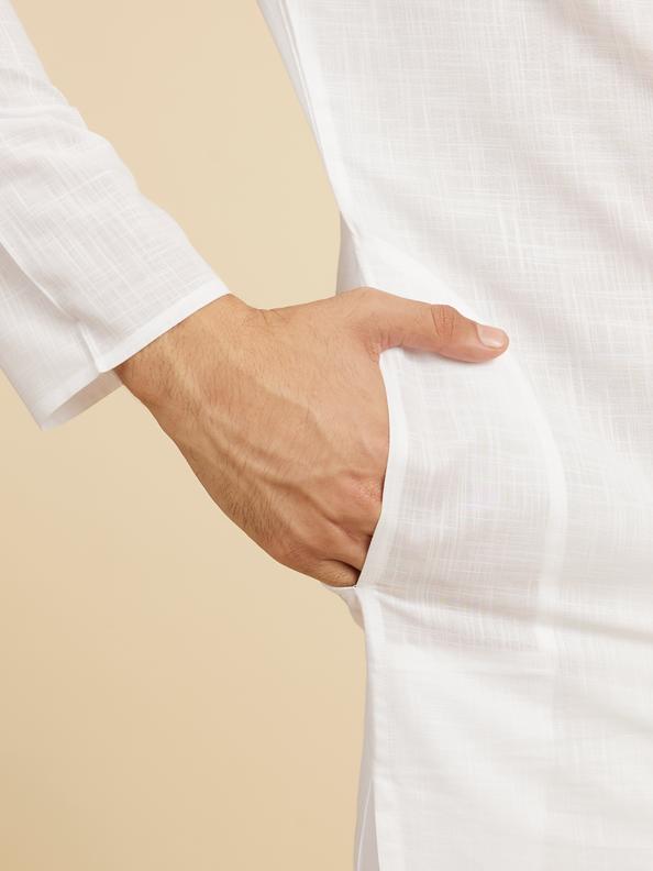 Diwas Men Exquisite White Cotton Kurta