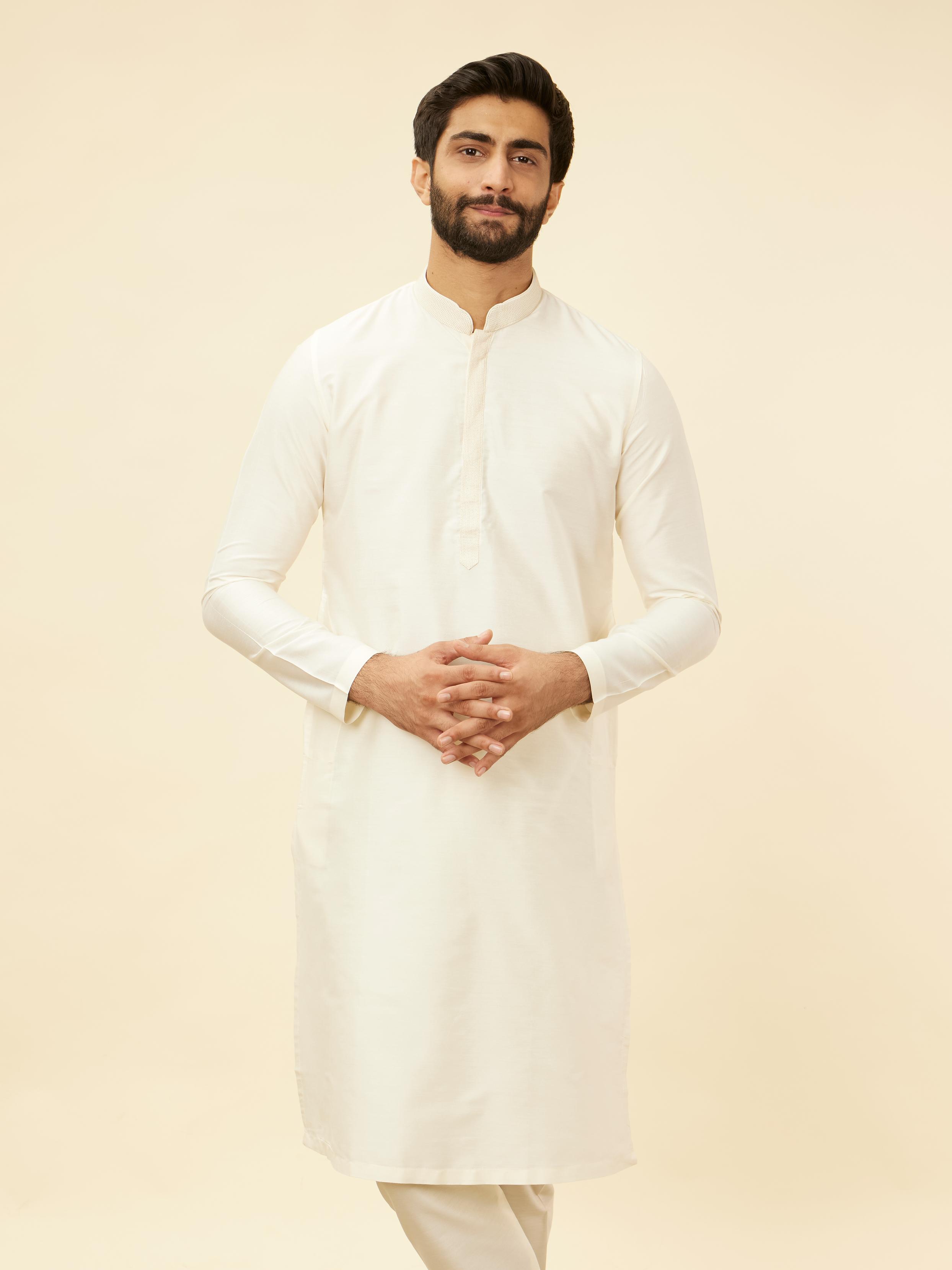 Twamev Men Rosewater Pink Grid Patterned Kurta Set