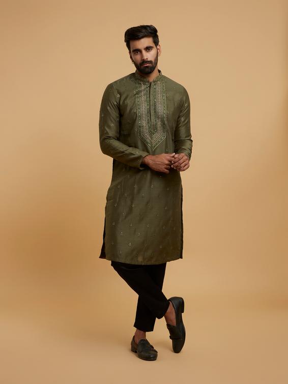 Twamev Men Emerald Elegance Kurta Pajama