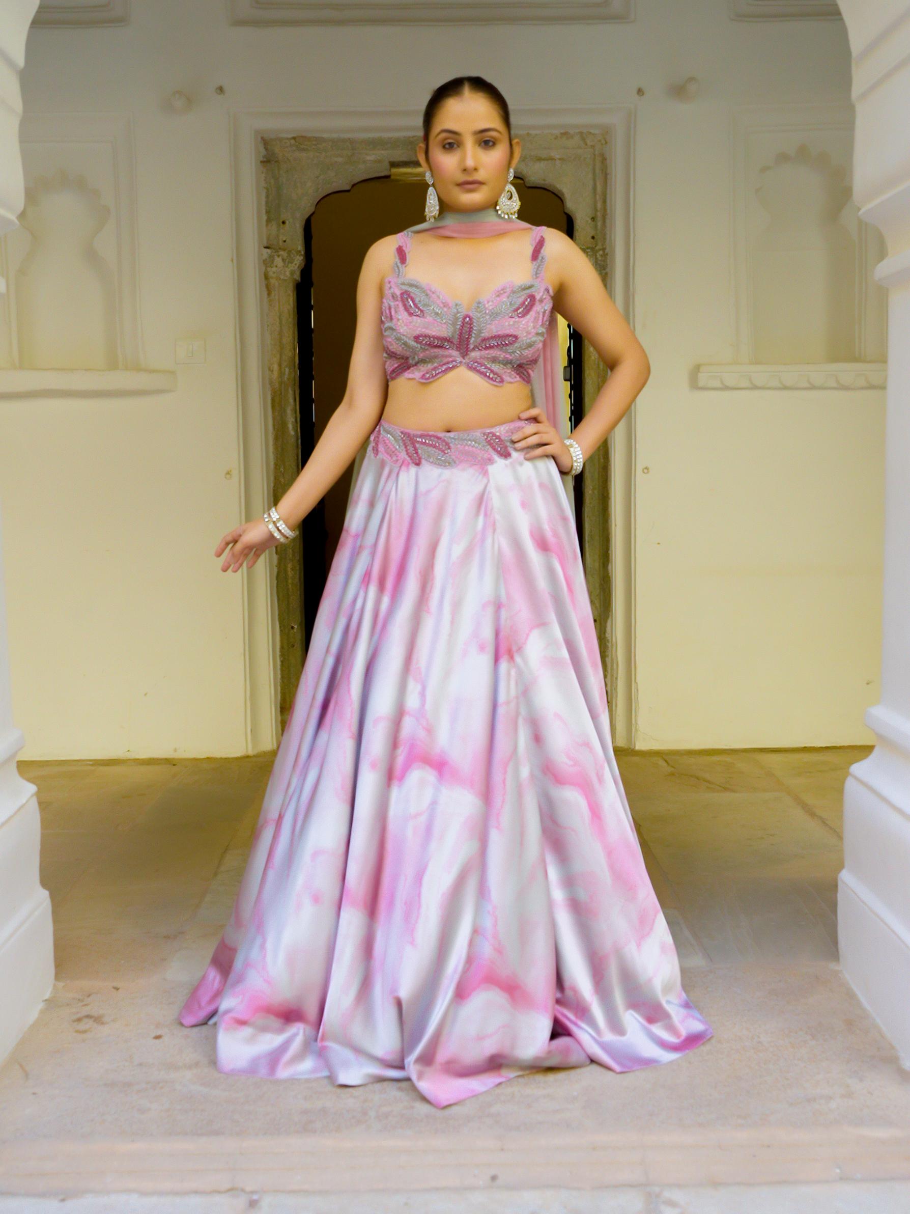 Twamev Women Exquisite Pink Skirt Top Ensemble