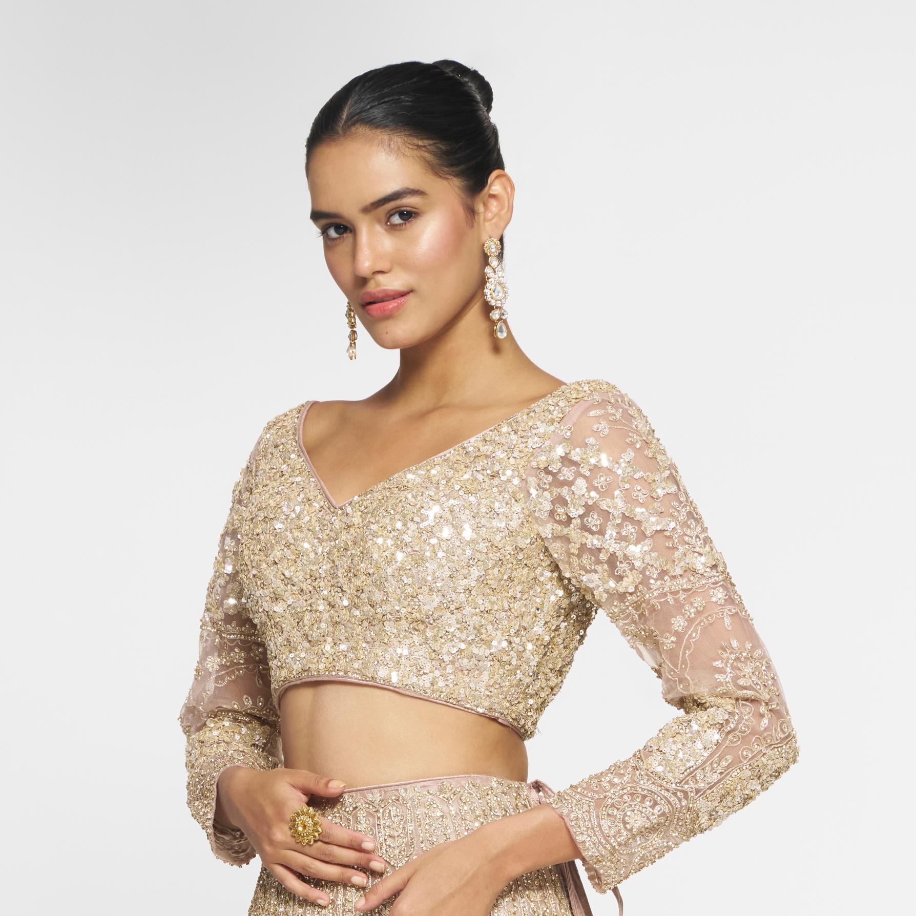 Twamev Women Gleaming Fawn Net Skirt Top