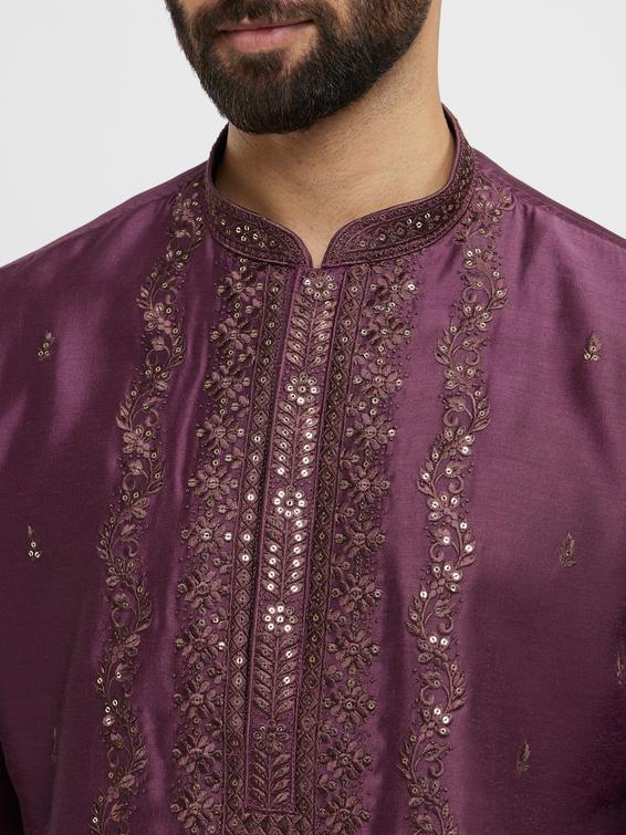 Twamev Men Wine Magic Kurta Pajama