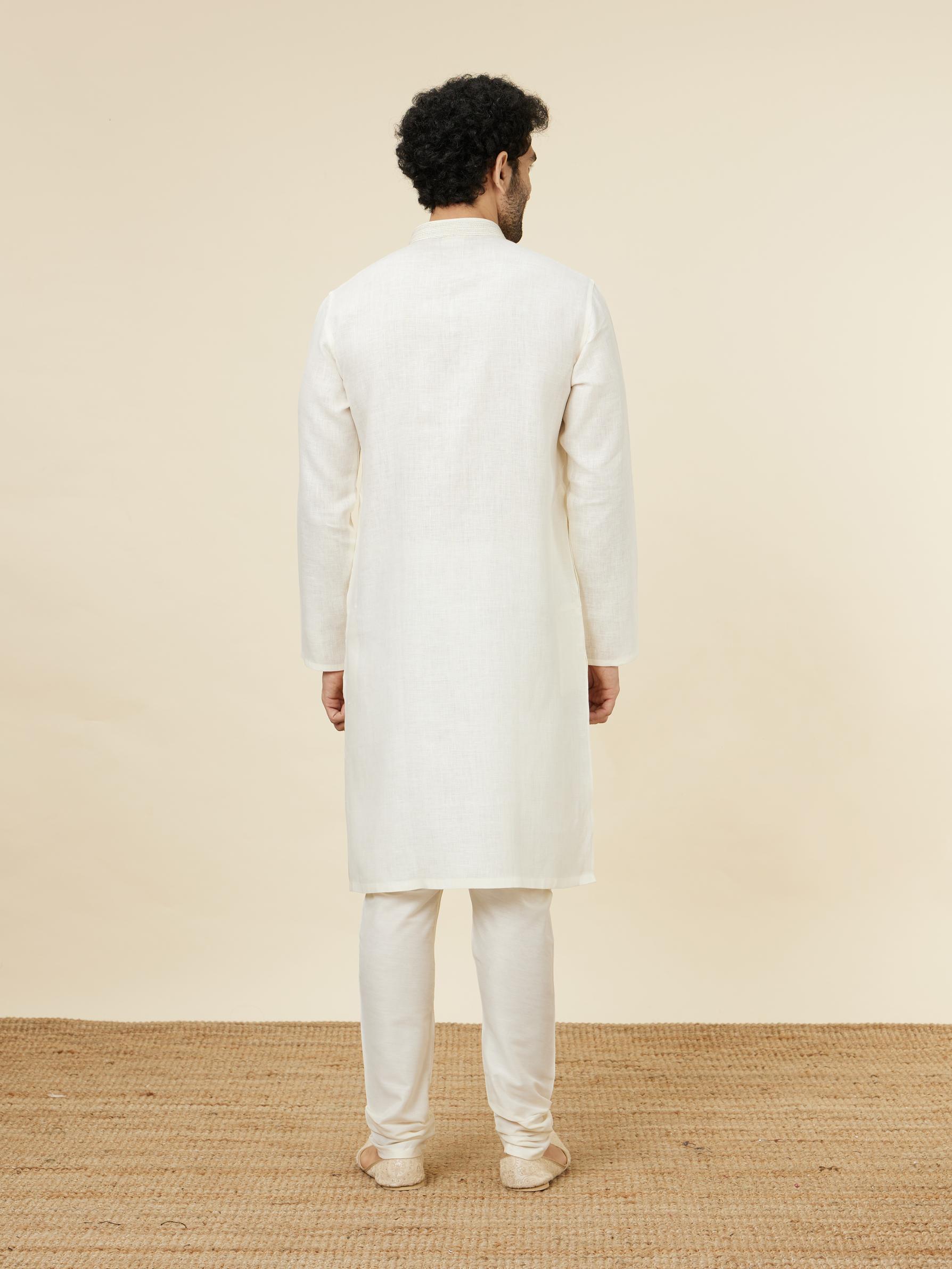 Twamev Men Cream Connection Kurta Set