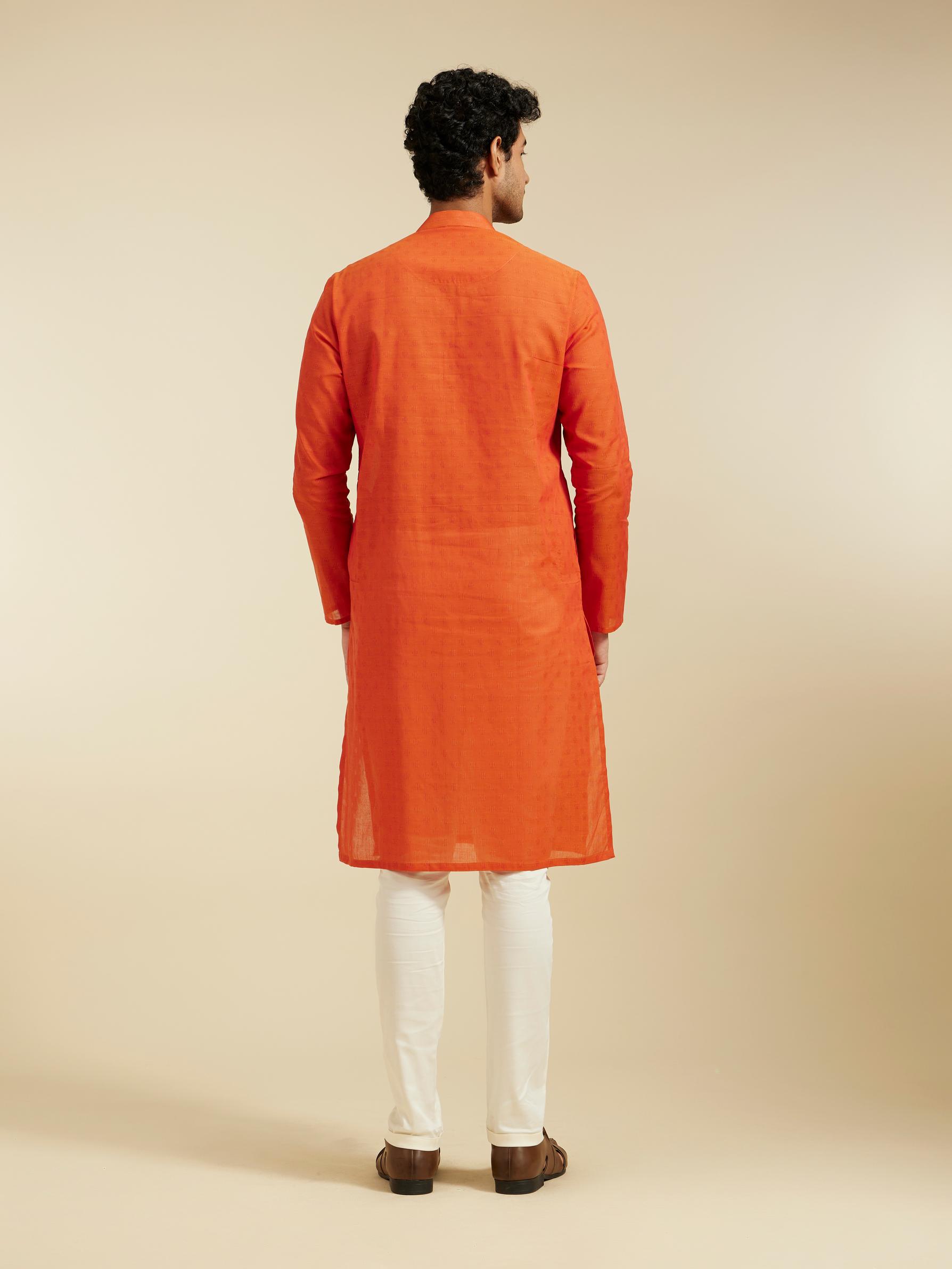 Diwas Men Vibrant Orange Kurta Collection