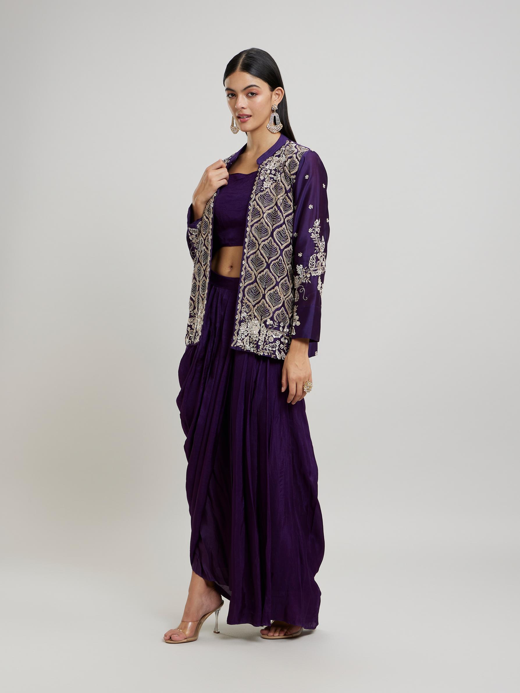 Twamev Women Purple Elegance Indo Western